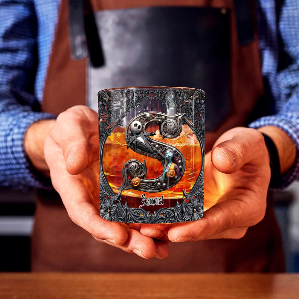 Nightmare Name Initial Letter - Personalized Nightmare Whiskey Glass