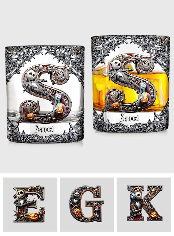 Nightmare Name Initial Letter - Personalized Nightmare Whiskey Glass