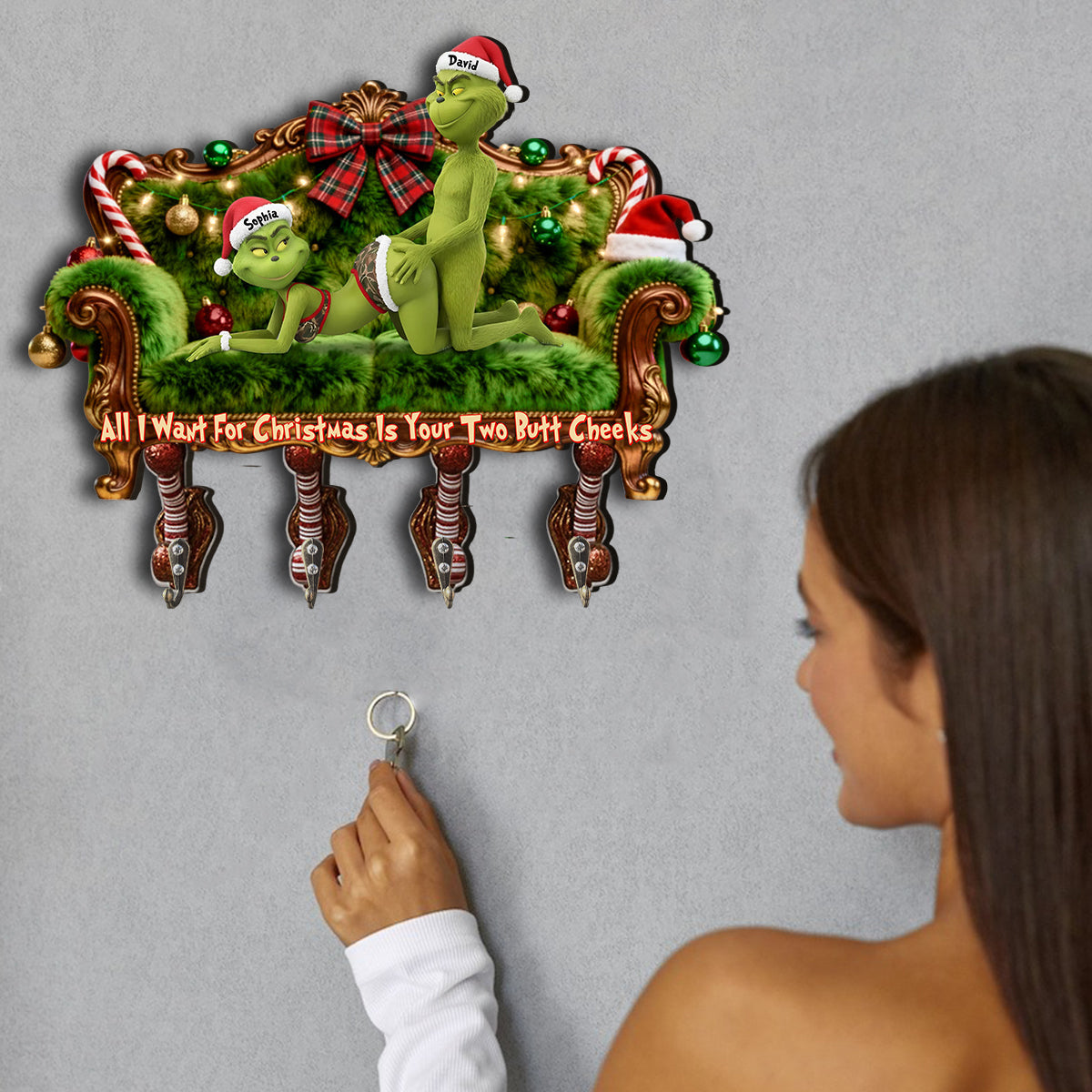 I Love You - Personalized Stole Christmas Custom Shaped Hanging Rack