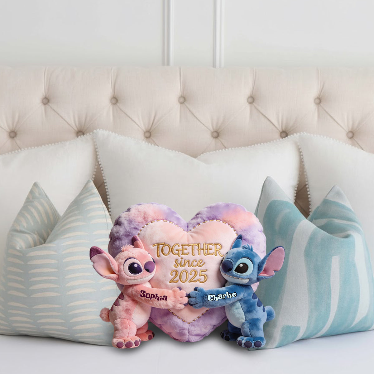 Together Since - Personalized Ohana Faux Fur Shaped Pillow