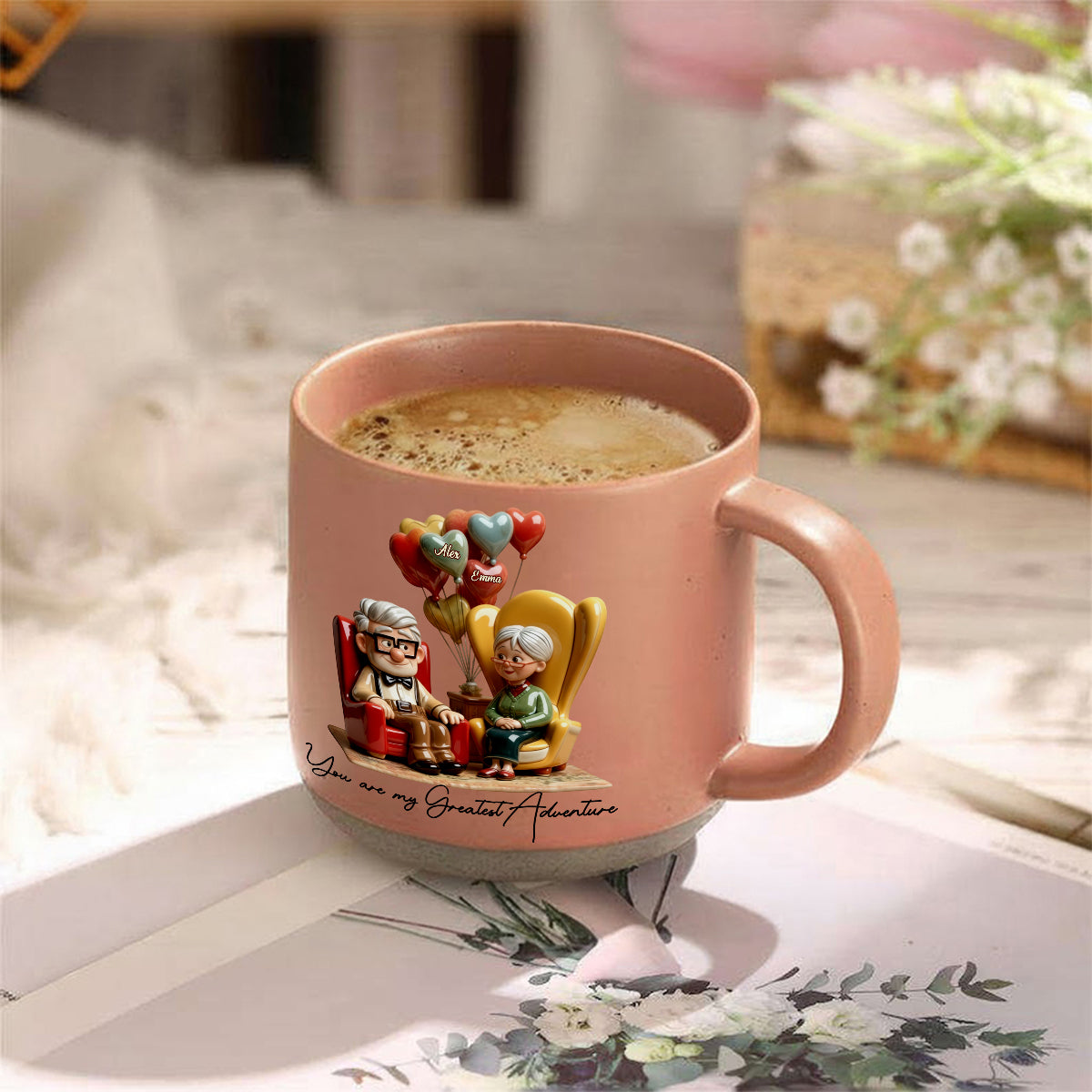 You Are My Greatest Adventure - Personalized Mouse Printed Pottery Mug