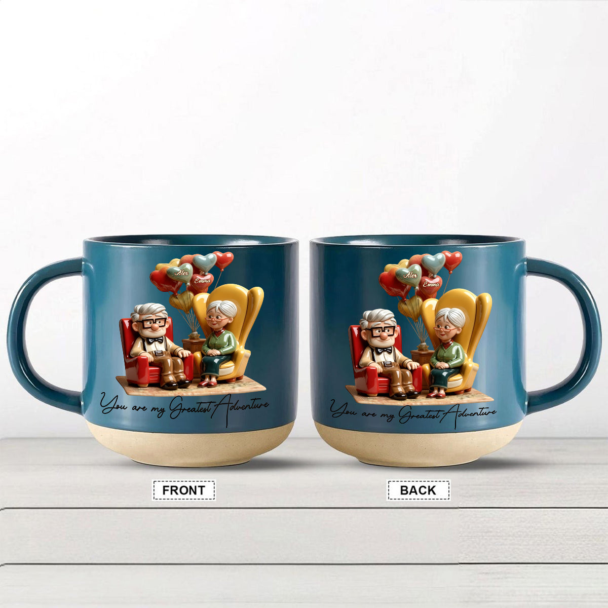 You Are My Greatest Adventure - Personalized Mouse Printed Pottery Mug