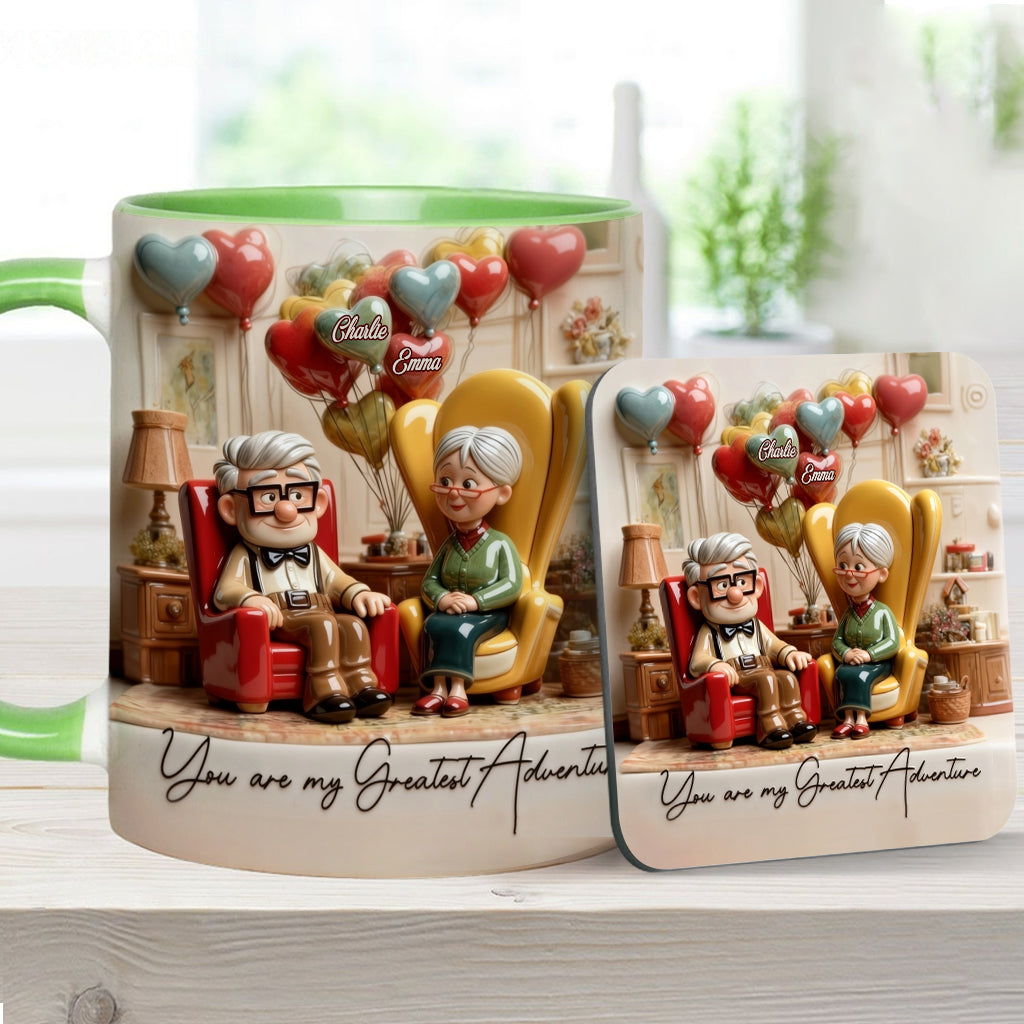 You Are My Greatest Adventure - Personalized Couple Accent Mug & Coaster