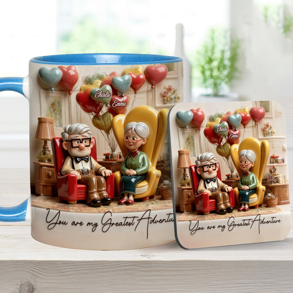 You Are My Greatest Adventure - Personalized Couple Accent Mug & Coaster