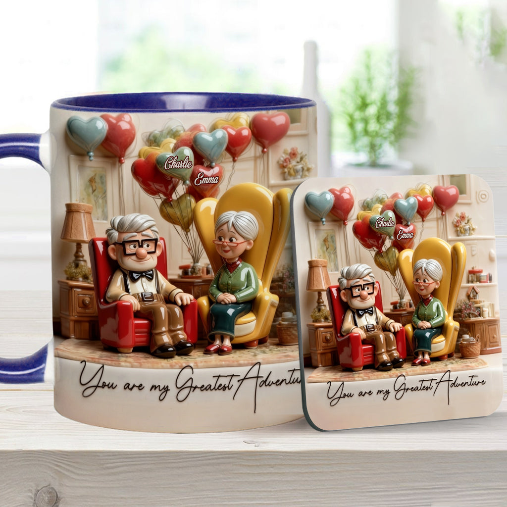 You Are My Greatest Adventure - Personalized Couple Accent Mug & Coaster