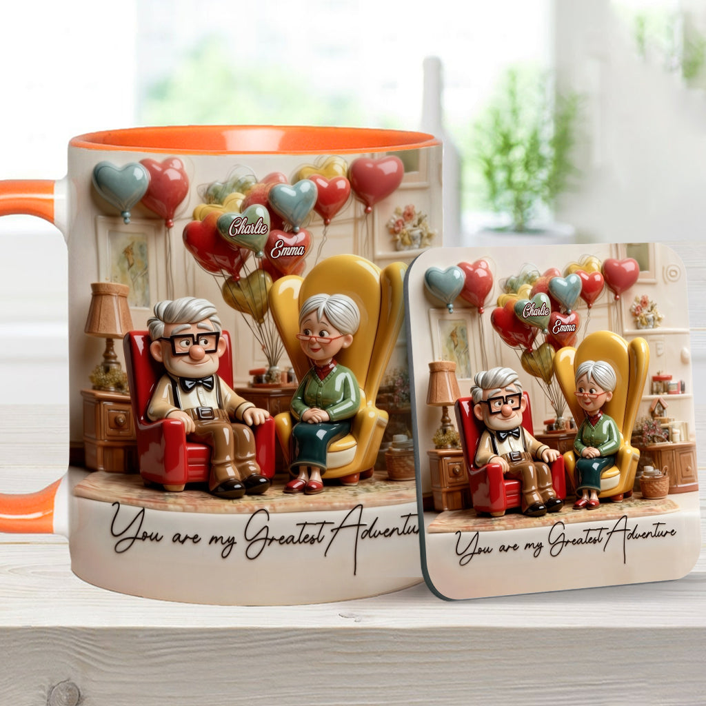 You Are My Greatest Adventure - Personalized Couple Accent Mug & Coaster