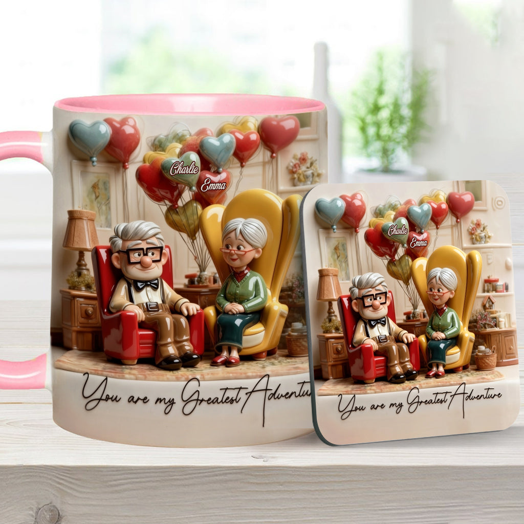 You Are My Greatest Adventure - Personalized Couple Accent Mug & Coaster