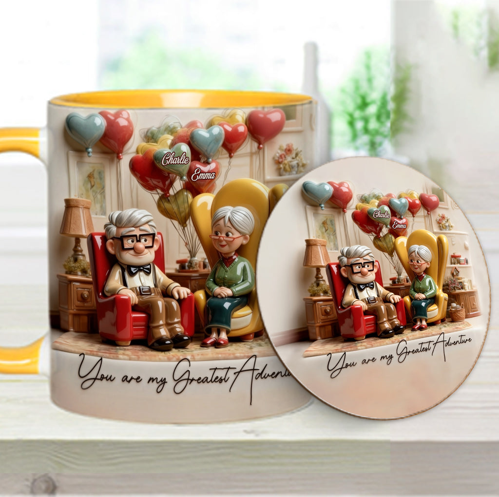 You Are My Greatest Adventure - Personalized Couple Accent Mug & Coaster