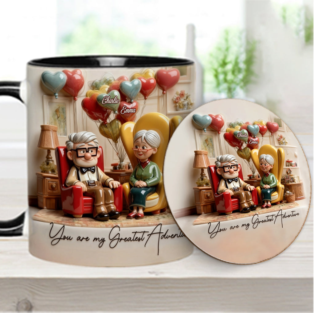 You Are My Greatest Adventure - Personalized Couple Accent Mug & Coaster