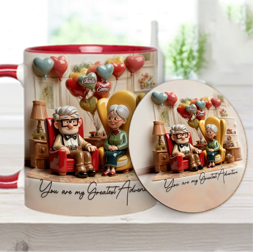 You Are My Greatest Adventure - Personalized Couple Accent Mug & Coaster