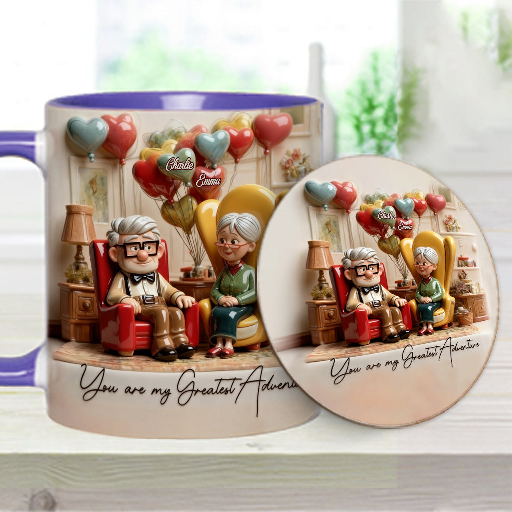 You Are My Greatest Adventure - Personalized Couple Accent Mug & Coaster