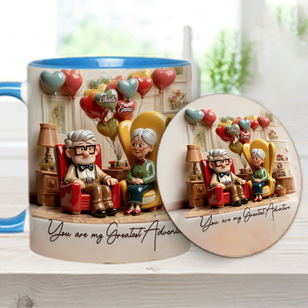 You Are My Greatest Adventure - Personalized Couple Accent Mug & Coaster