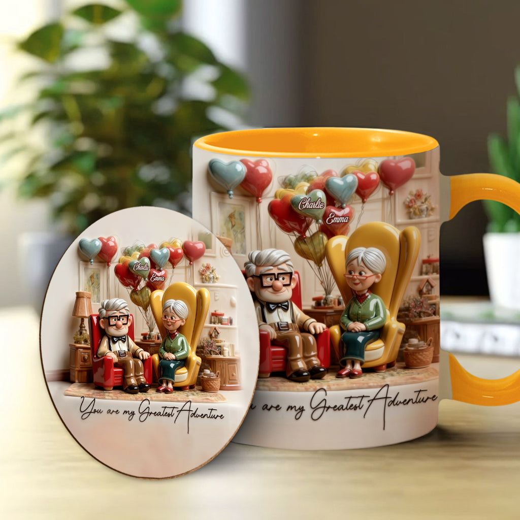 You Are My Greatest Adventure - Personalized Couple Accent Mug & Coaster