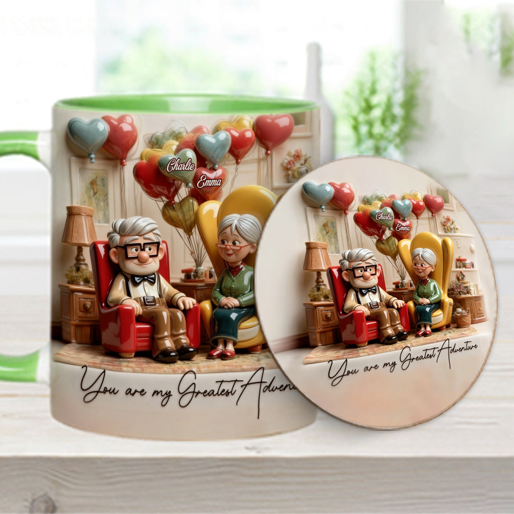 You Are My Greatest Adventure - Personalized Couple Accent Mug & Coaster
