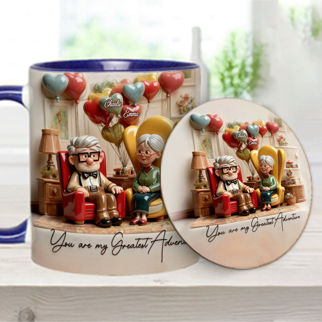 You Are My Greatest Adventure - Personalized Couple Accent Mug & Coaster