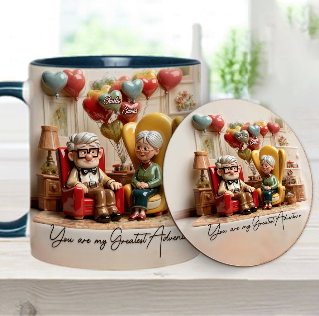 You Are My Greatest Adventure - Personalized Couple Accent Mug & Coaster
