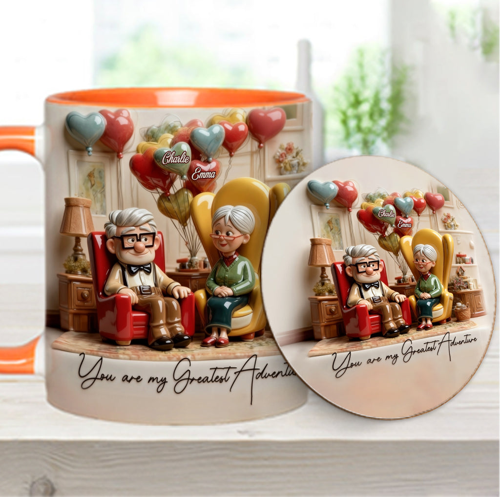 You Are My Greatest Adventure - Personalized Couple Accent Mug & Coaster