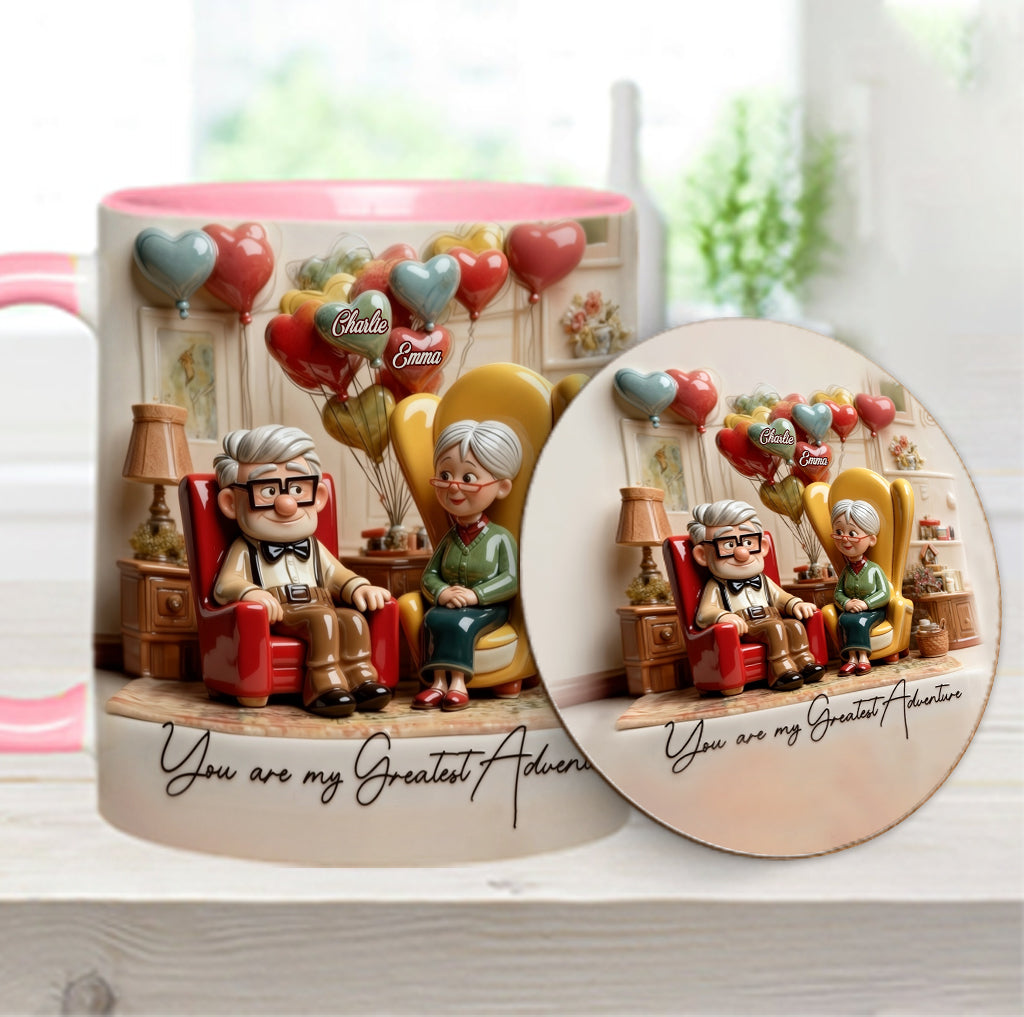You Are My Greatest Adventure - Personalized Couple Accent Mug & Coaster