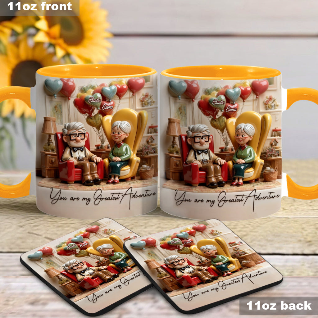 You Are My Greatest Adventure - Personalized Couple Accent Mug & Coaster