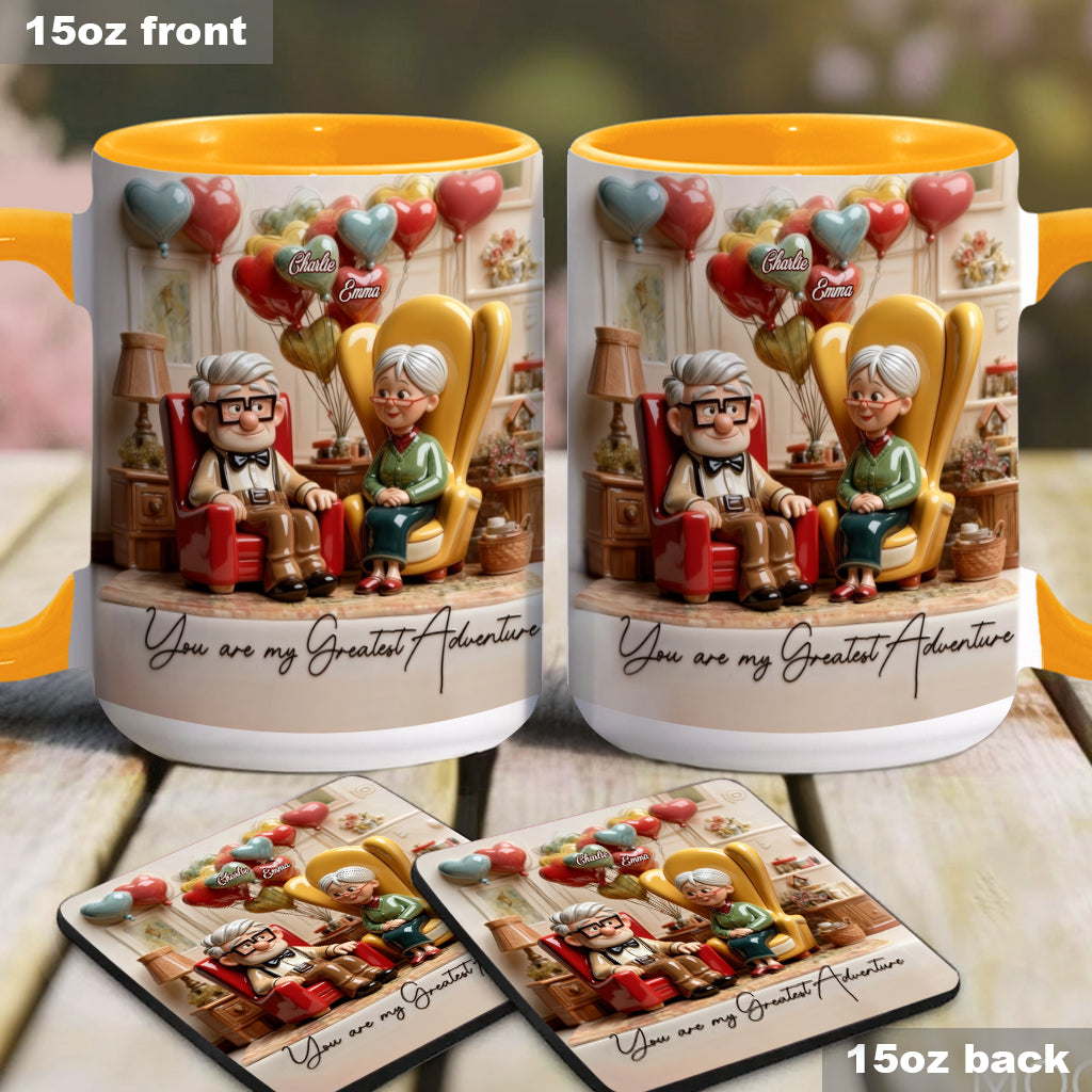 You Are My Greatest Adventure - Personalized Couple Accent Mug & Coaster