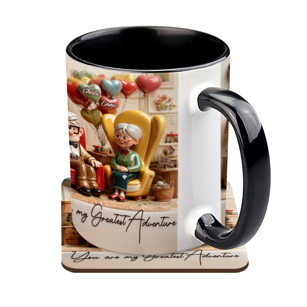 You Are My Greatest Adventure - Personalized Couple Accent Mug & Coaster
