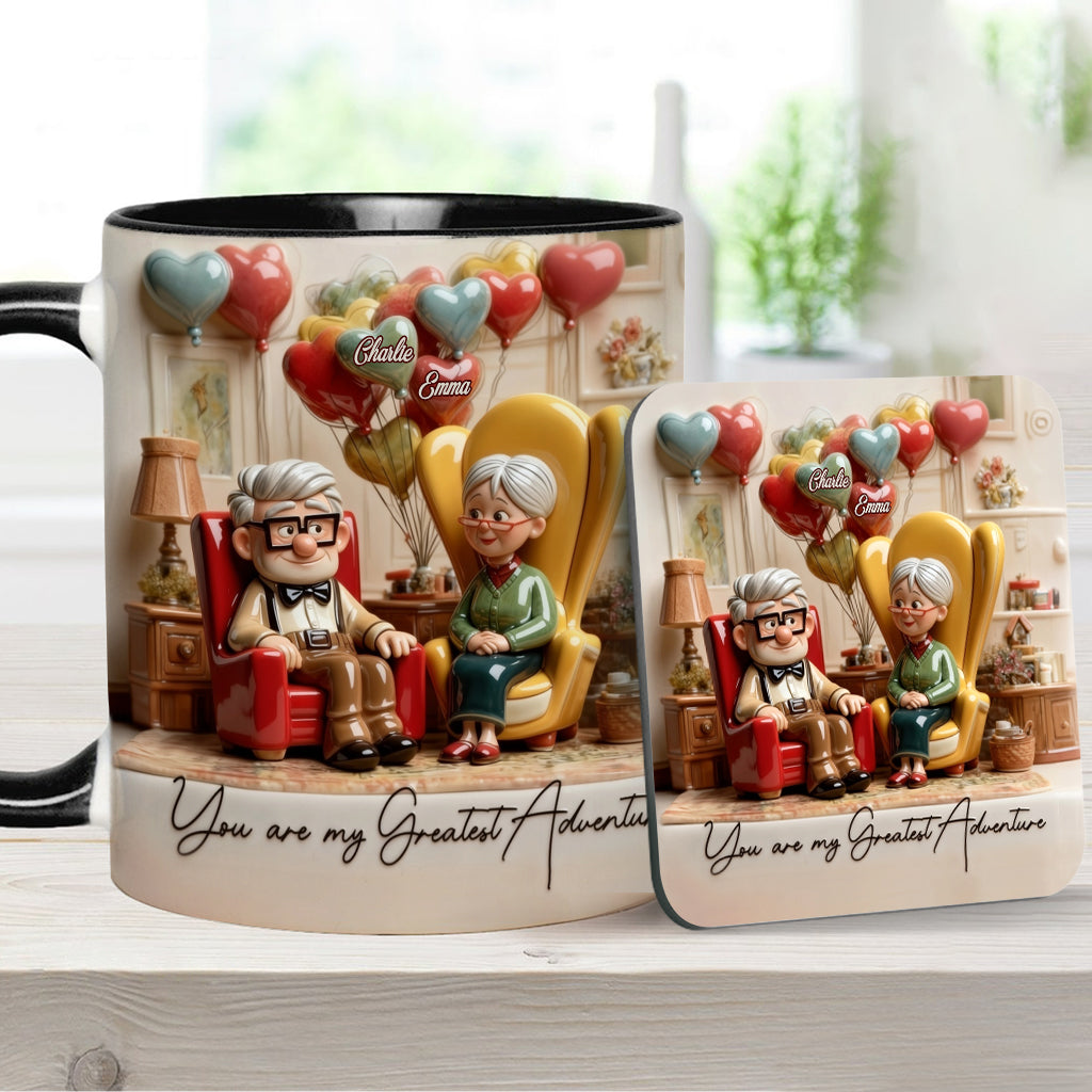 You Are My Greatest Adventure - Personalized Couple Accent Mug & Coaster