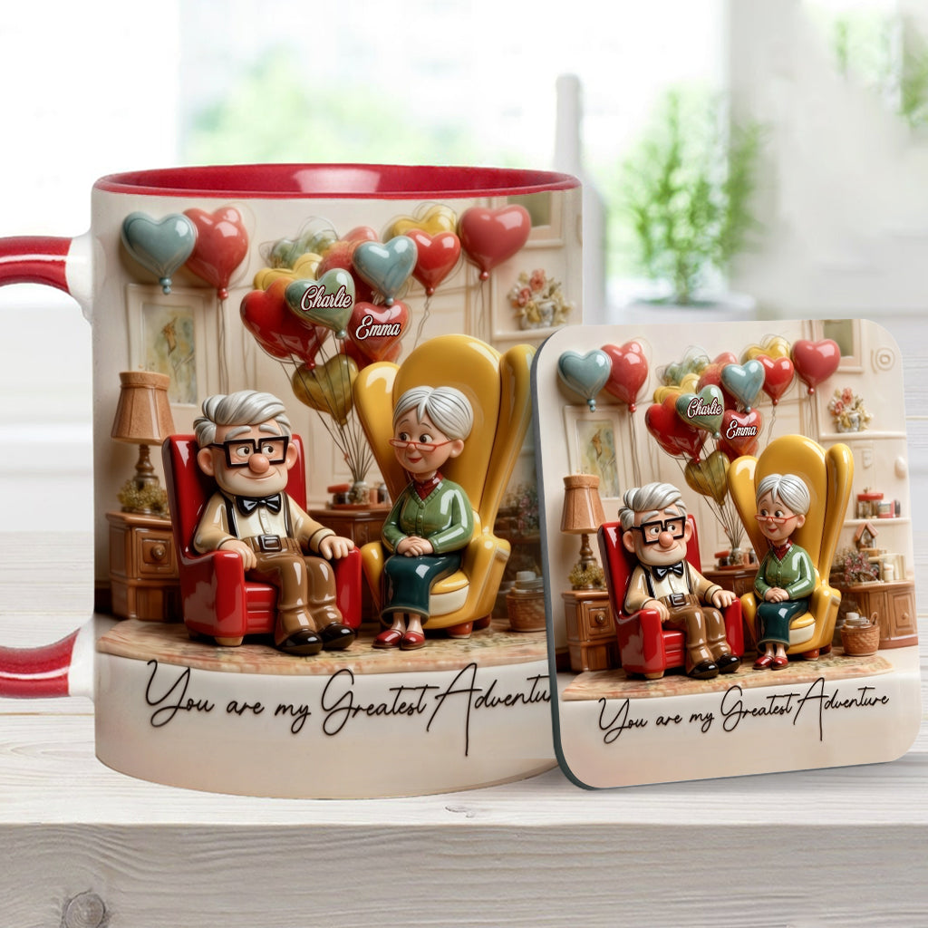 You Are My Greatest Adventure - Personalized Couple Accent Mug & Coaster