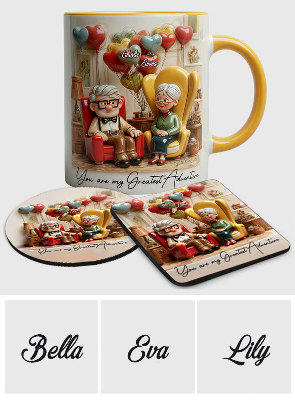 You Are My Greatest Adventure - Personalized Couple Accent Mug & Coaster