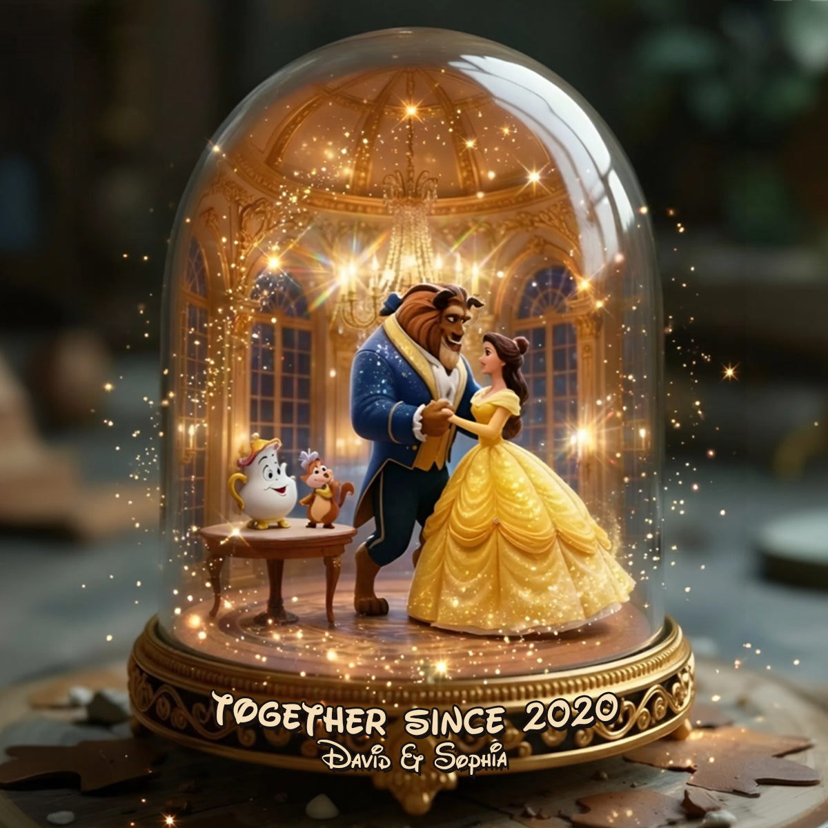 Magical Beauty And The Monster - Personalized Beauty And The Beast Custom Shaped Acrylic Plaque