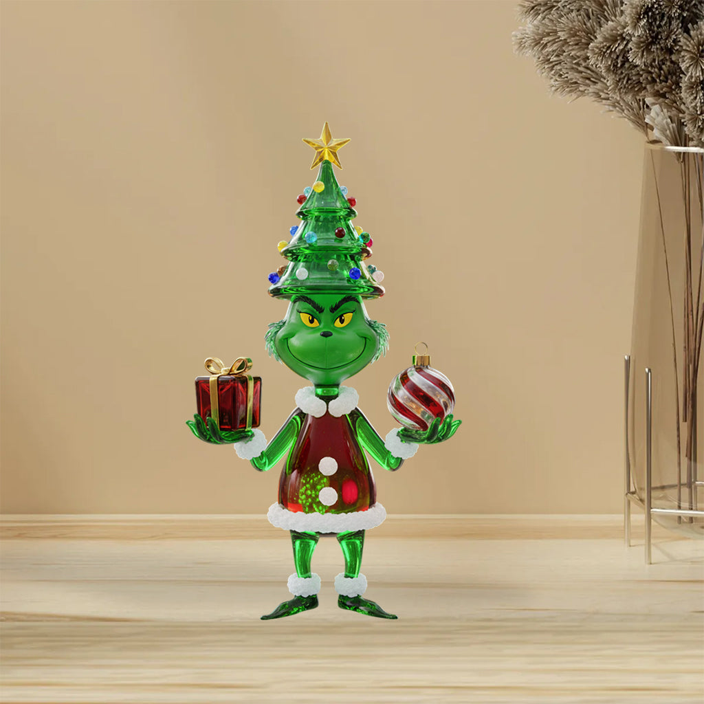 Green Monster Any Name - Personalized Stole Christmas Custom Shaped Acrylic Plaque