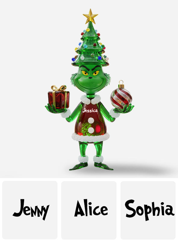 Green Monster Any Name - Personalized Stole Christmas Custom Shaped Acrylic Plaque