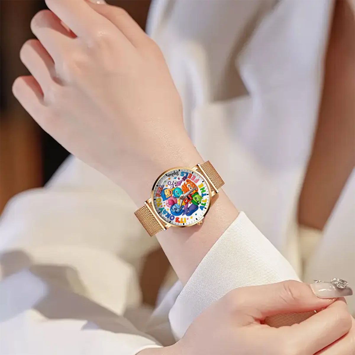 It's Okay To Feel All The Feels - Personalized  Women Hand Watch