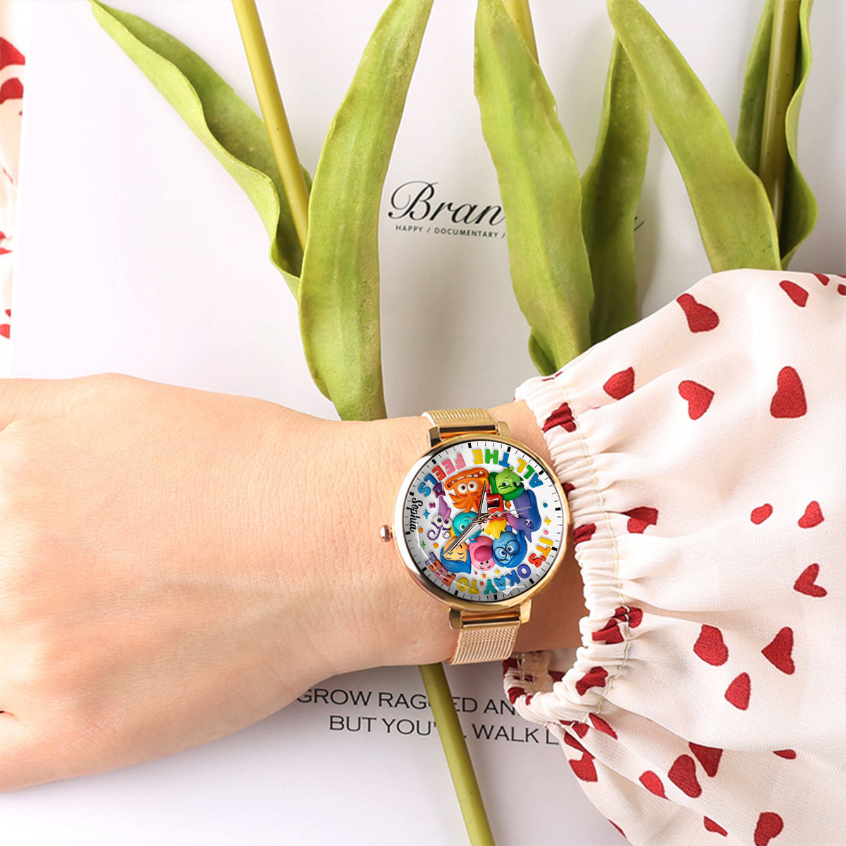 It's Okay To Feel All The Feels - Personalized  Women Hand Watch