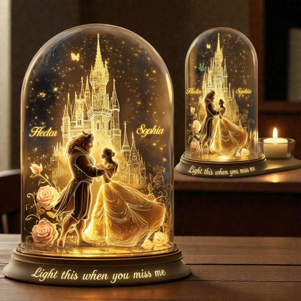 Light This When You Miss Me - Personalized Beauty And The Beast Candle Holder Sign