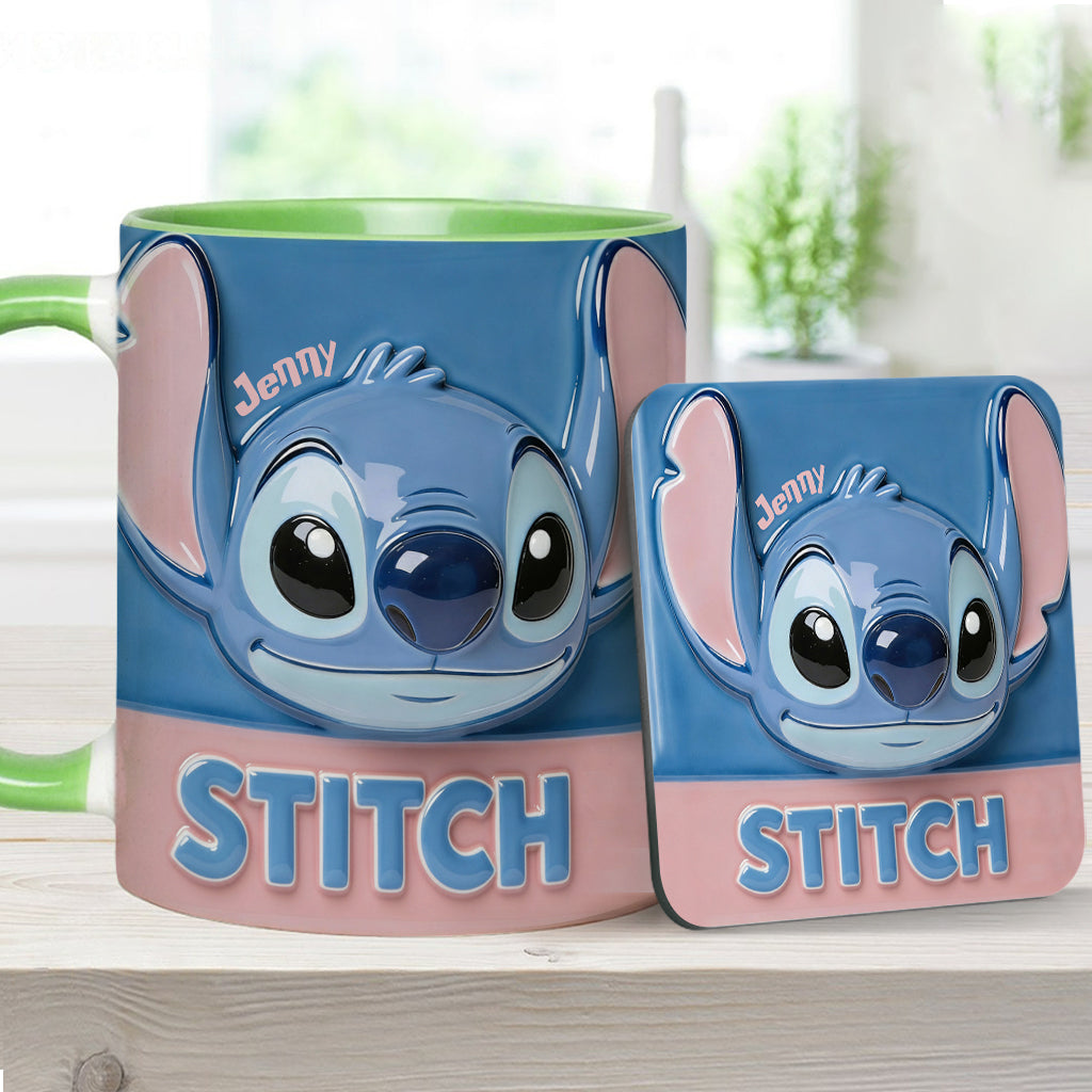 Blue Ohana - Personalized Ohana Accent Mug & Coaster