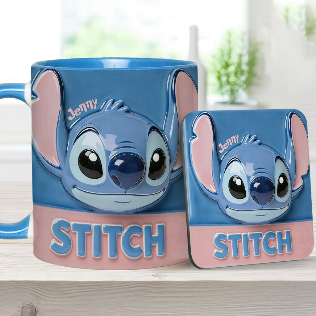 Blue Ohana - Personalized Ohana Accent Mug & Coaster