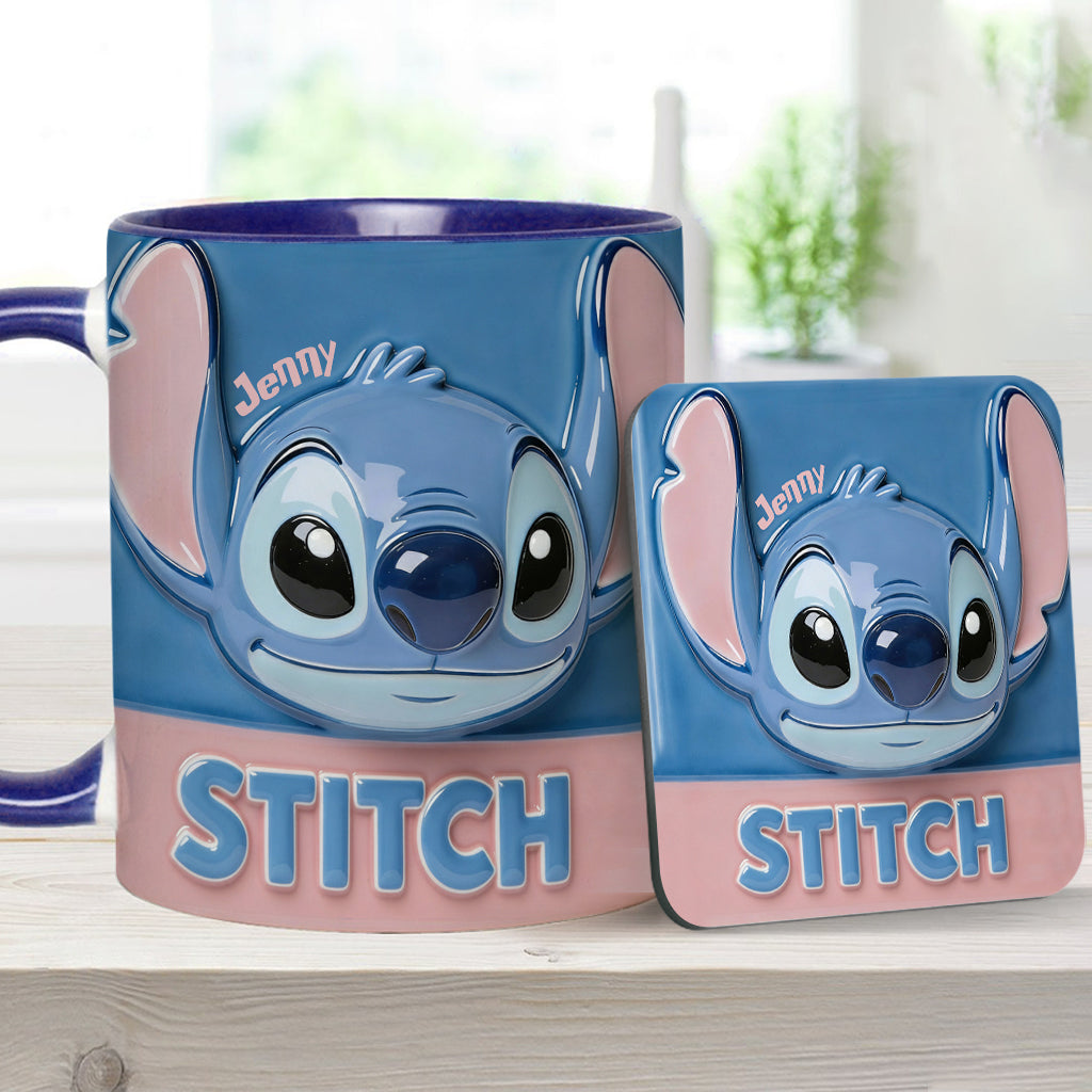 Blue Ohana - Personalized Ohana Accent Mug & Coaster