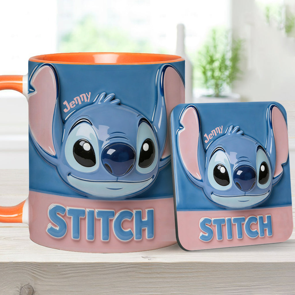 Blue Ohana - Personalized Ohana Accent Mug & Coaster