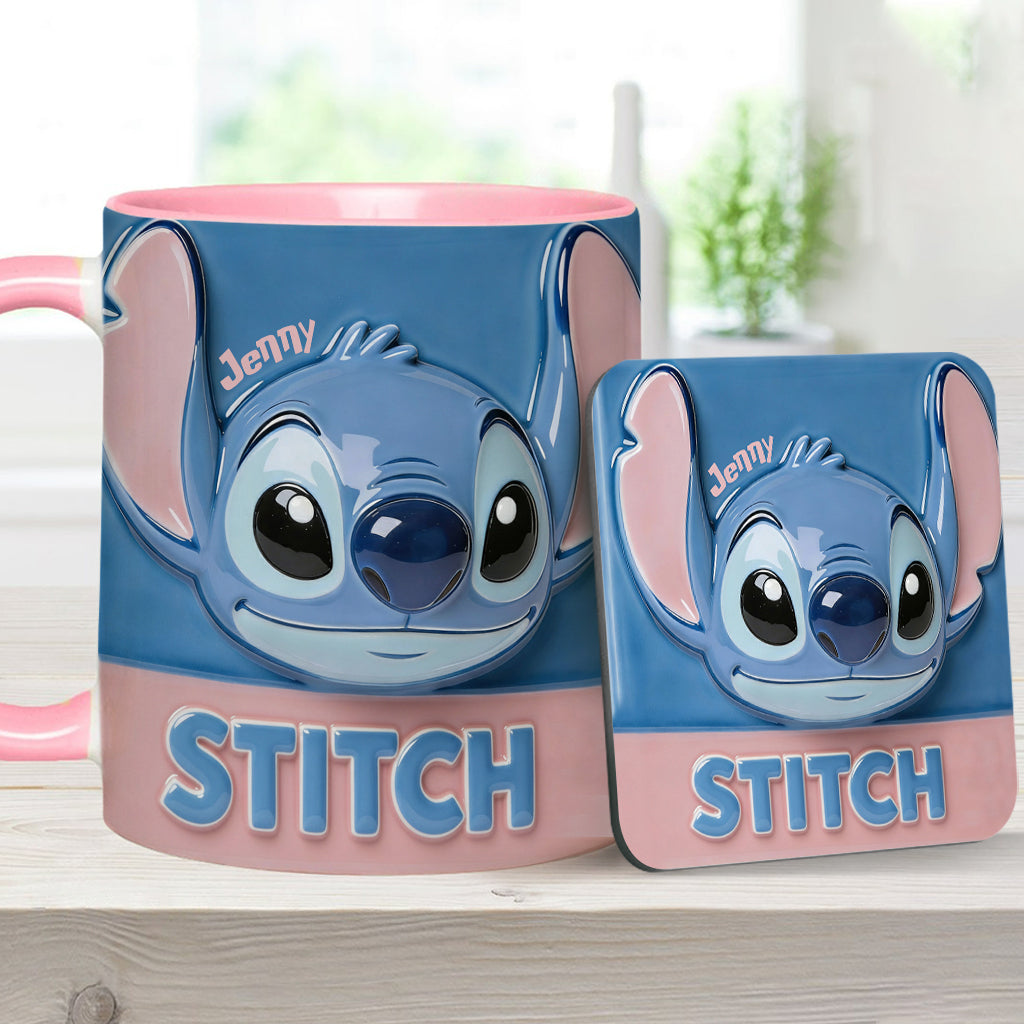 Blue Ohana - Personalized Ohana Accent Mug & Coaster