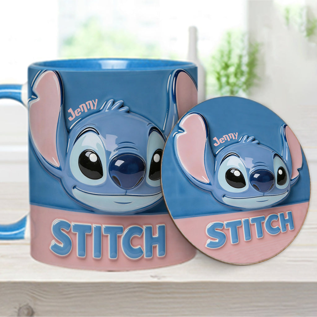 Blue Ohana - Personalized Ohana Accent Mug & Coaster