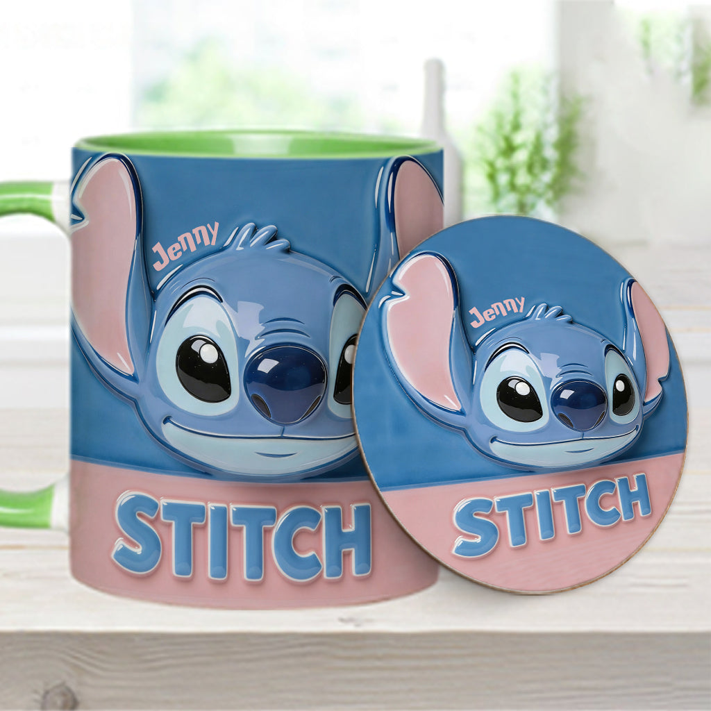 Blue Ohana - Personalized Ohana Accent Mug & Coaster