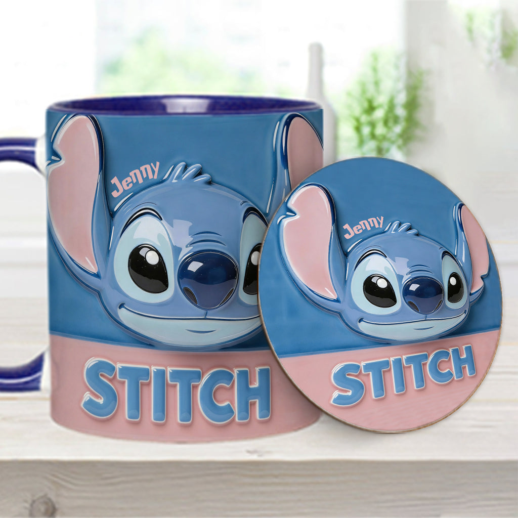 Blue Ohana - Personalized Ohana Accent Mug & Coaster