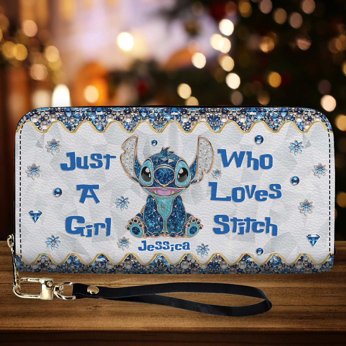Just A Girl Who Loves Stitch - Personalized Ohana Leather Long Wallet