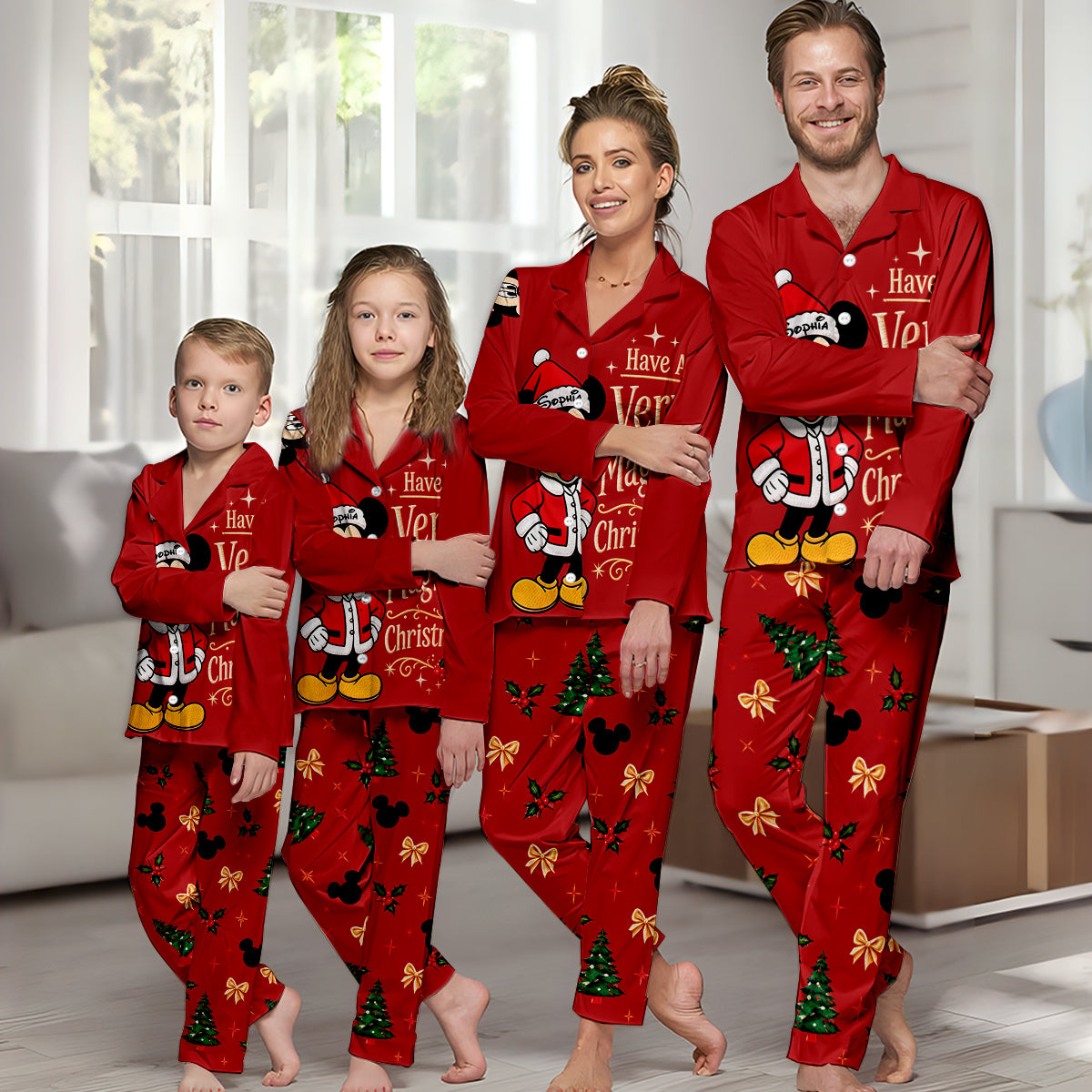 Have A Very Magical Christmas - Personalized Mouse Button Down Pajamas