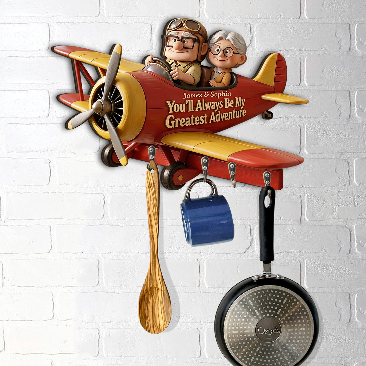 My Greatest Adventure - Personalized Up Movie Couple Custom Shaped Hanging Rack
