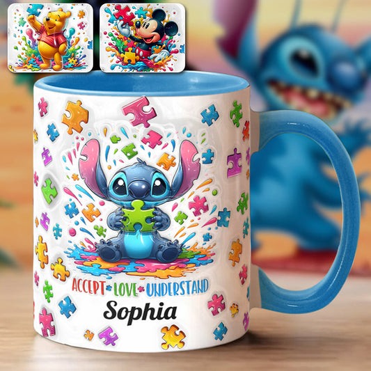 Accept Love Understand - Personalized Autism Awareness Accent Mug