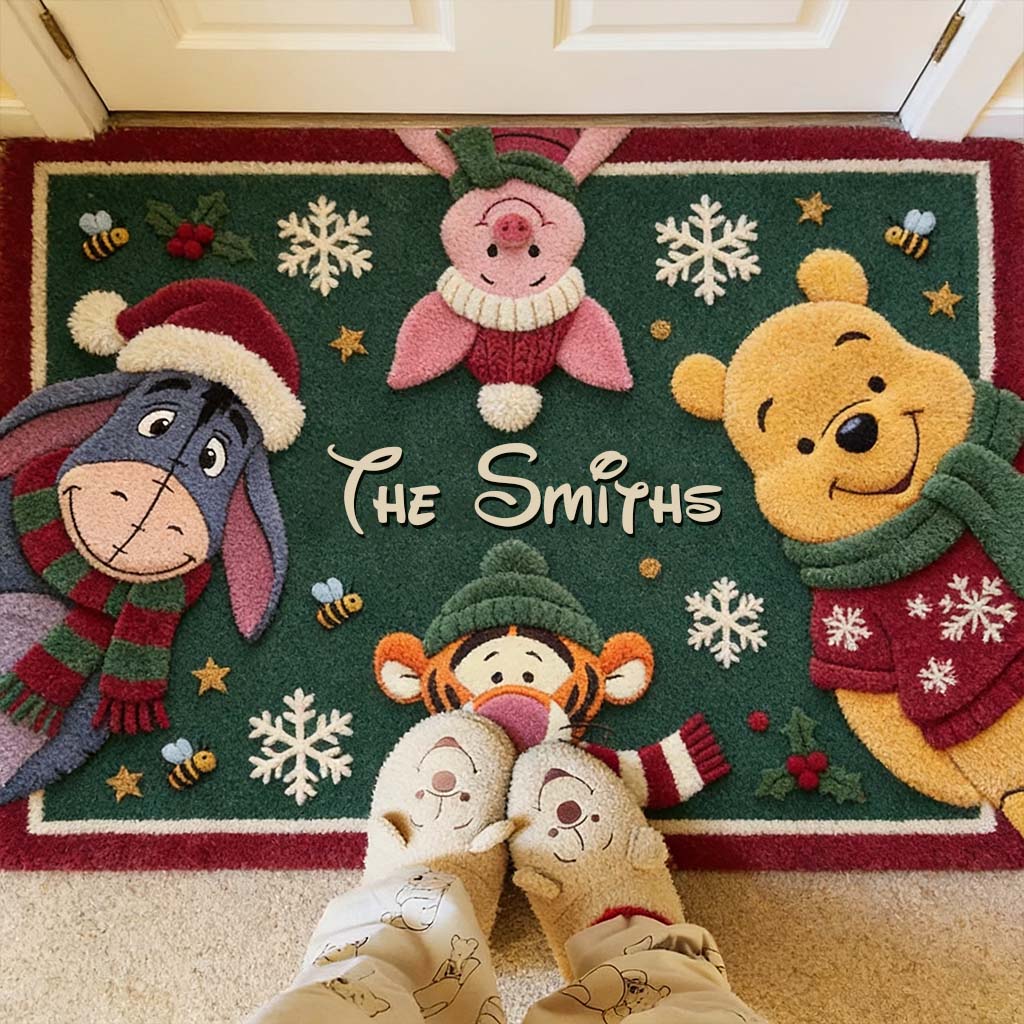 Oh! What Fun Christmas Gift - Personalized Yellow Bear Non-Slip Tufted Rug