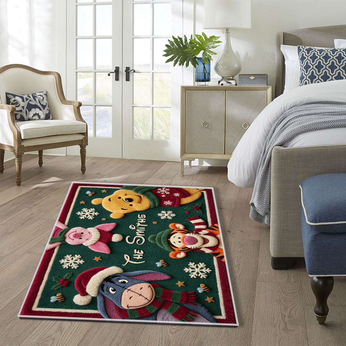 Oh! What Fun Christmas Gift - Personalized Yellow Bear Non-Slip Tufted Rug