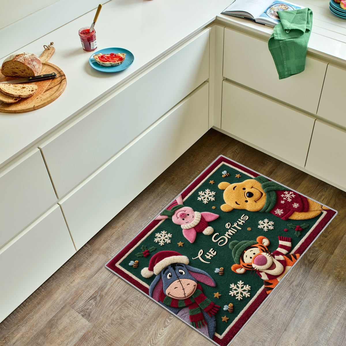 Oh! What Fun Christmas Gift - Personalized Yellow Bear Non-Slip Tufted Rug