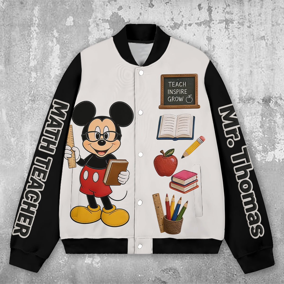 Teacher Gift - Personalized Mouse Varsity Jacket